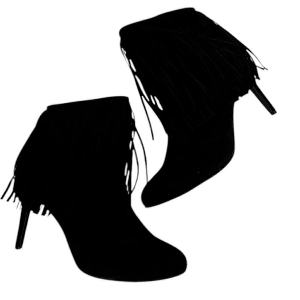 Chase & Chloe Carina-1Fringed Ankle Boot in Black Size 11 - Picture 12 of 15